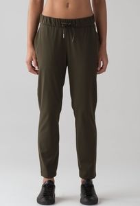 Lululemon On the Fly, dark olive pants